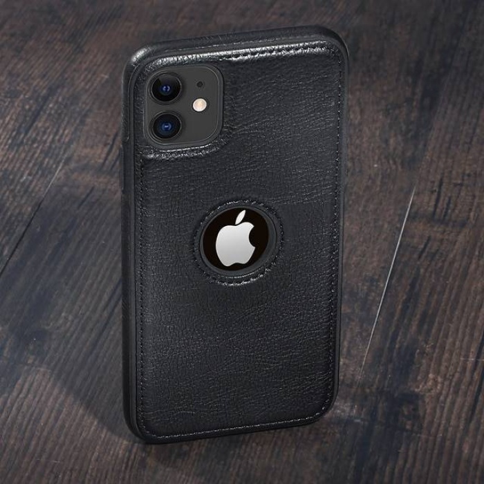 Apple iPhone 11 Hole Deri Kılıf Siyah
