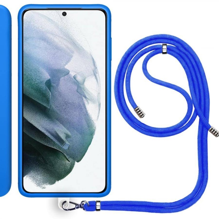 Samsung Galaxy S23 İp Askılı Silikon Kılıf Mavi