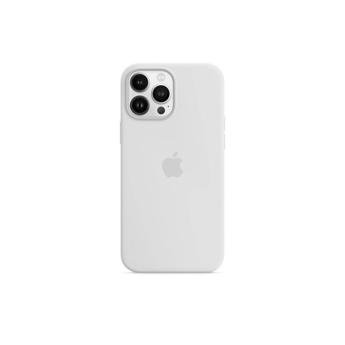 Apple iPhone 14 Pro Max 6.7 Uyumlu Logolu Lansman Kılıf Beyaz