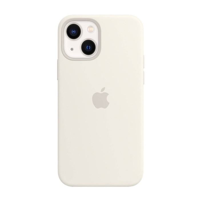 Apple iPhone 14 6.1 Uyumlu Logolu Lansman Kılıf Beyaz