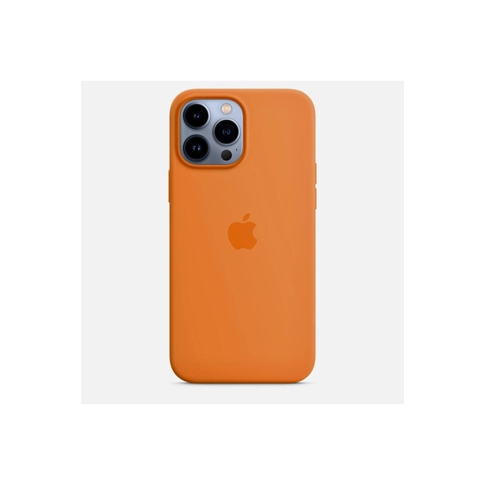 Apple iPhone 13 Pro Max 6.7 Uyumlu Logolu Lansman Kılıf Turuncu
