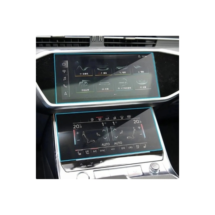 Audi A6 Navigasyon ve Alt Kontrol Paneli 9H Nano Ekran Koruyucu 2019-2023