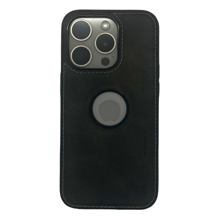 Hole Leather Case Füme iPhone 15 Pro Max