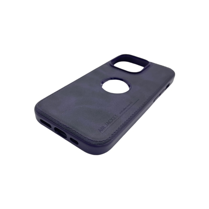 Hole Leather Case Derin Mor iPhone 15 Pro Max