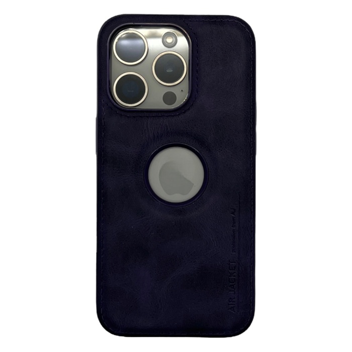 Hole Leather Case Derin Mor iPhone 15 Pro