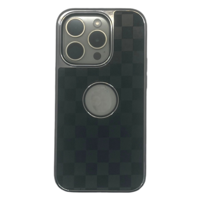 Hole Checkers Case Siyah iPhone 15 Pro