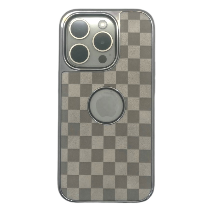 Hole Checkers Case Bej iPhone 15 Pro