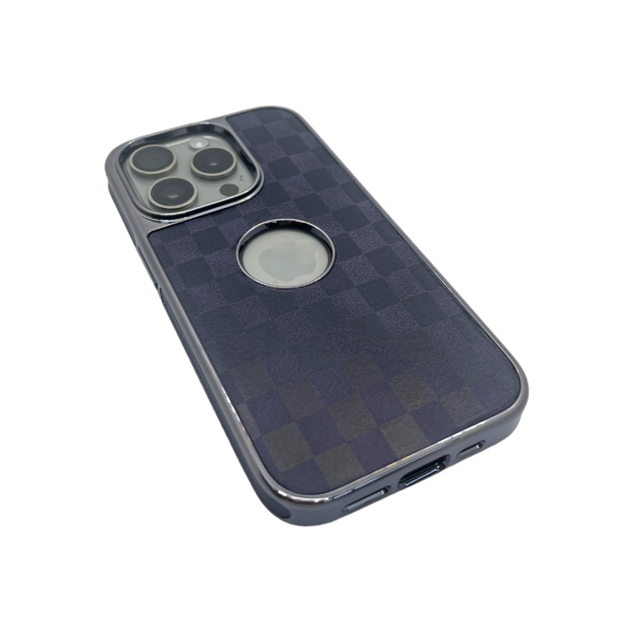 Hole Checkers Case Lacivert iPhone 15 Pro Max