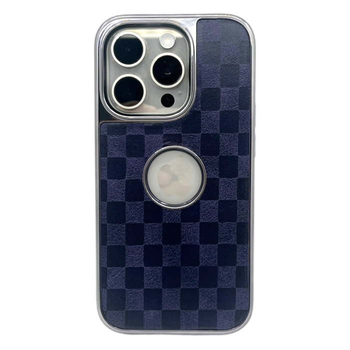 Hole Checkers Case Lacivert iPhone 15 Pro