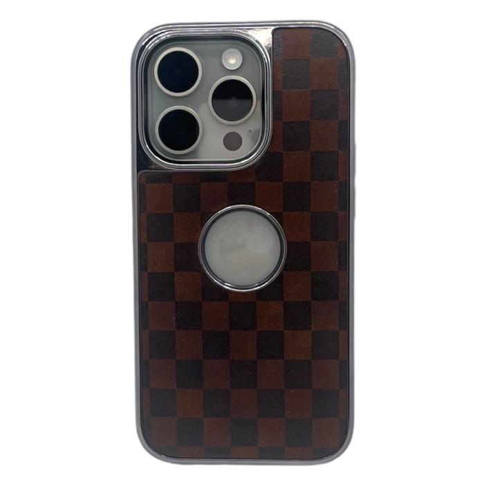 Hole Checkers Case Kahverengi iPhone 15 Pro Max