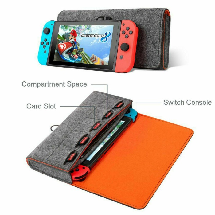Nintendo Switch Taşıma Çantası Oyun Bölmeli Özel Tasarım Switch Lite Kılıf Switch Çanta Sarı