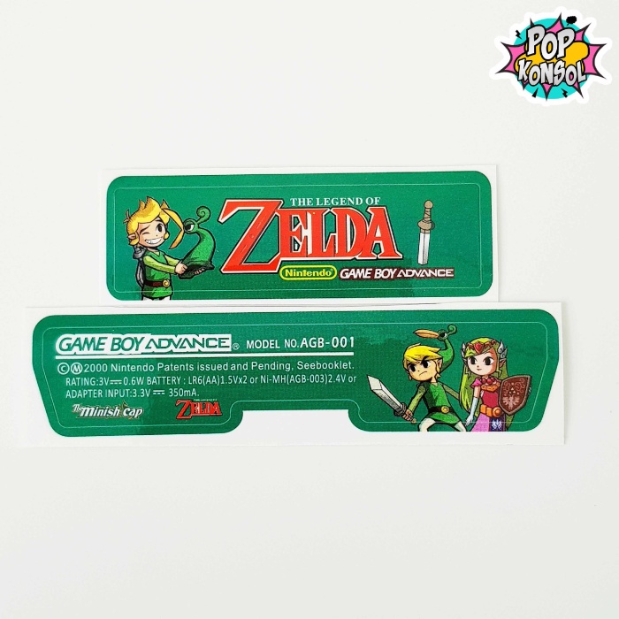 Nintendo GameBoy Advance Arka Yapıştırma The Legend Of Zelda MODEL 10 GBA Back Tag Sticker