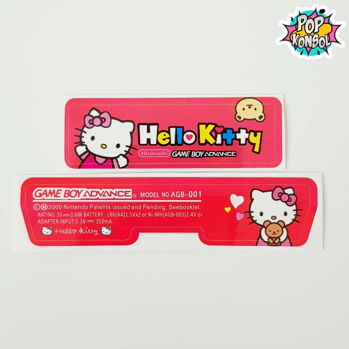 Nintendo GameBoy Advance Arka Yapıştırma Hello Kitty MODEL 02 GBA Back Tag Sticker