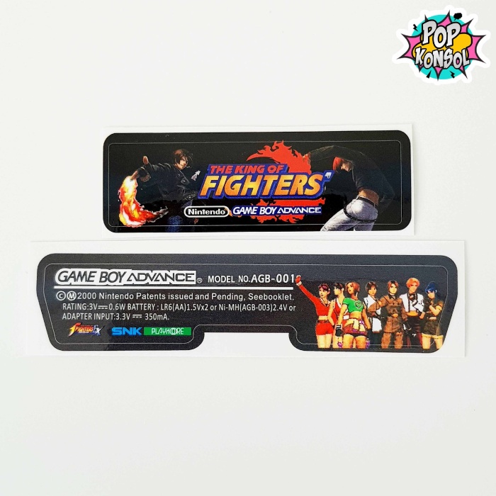 Nintendo GameBoy Advance Arka Yapıştırma The King Of Fighters GBA Back Tag Sticker MODEL 03