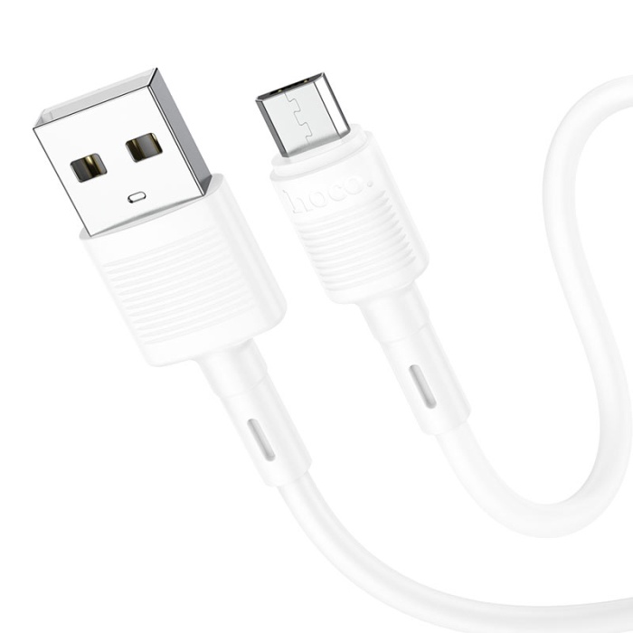 Hoco Mikro USB Tüm Modeller Uyumlu Hızlı Data Şarj Kablosu Premium Beyaz