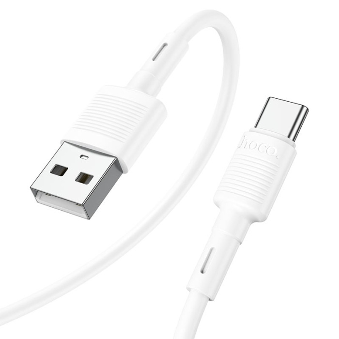 Hoco Type C USB Tüm Modeller Uyumlu Hızlı Data Şarj Kablosu Premium Beyaz