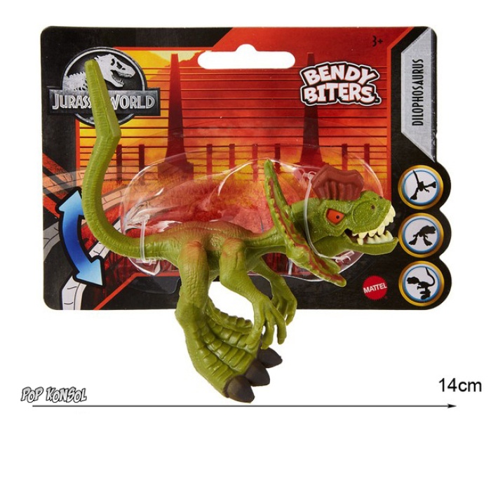 Jurassic World Dinozor Figür Dilophosaurus Bendy Biters Mattel Lisanslı Orjinal Oyuncak
