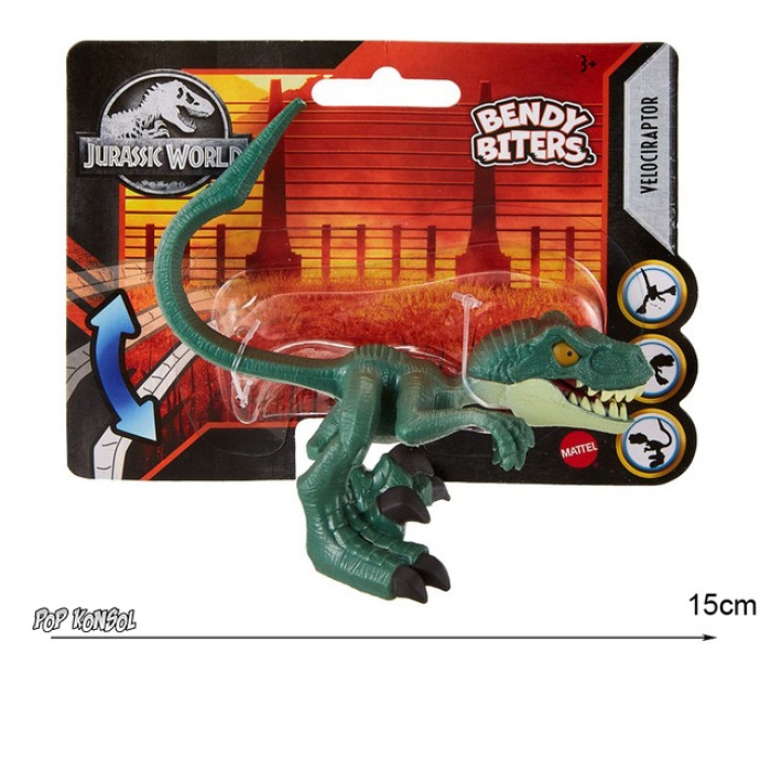 Jurassic World Dinozor Figür Velociraptor Bendy Biters Mattel Lisanslı Orjinal Oyuncak