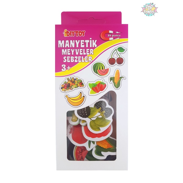Diytoy Manyetik Meyveler Sebzeler Buzdolabı Magnet Eğitici Oyuncak Seti