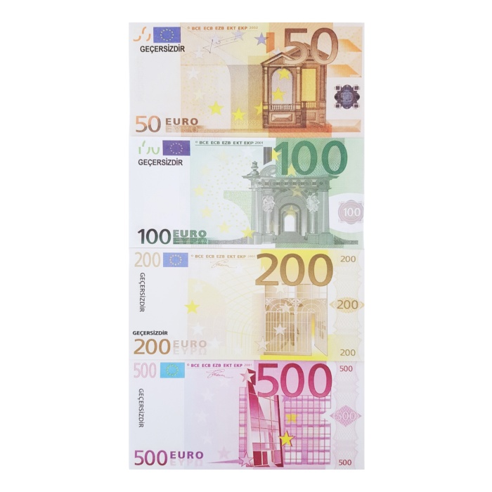 50 Adet Karışık Euro Geçersiz Para Parti Şaka Düğün Oyun Parası Yabancı Para