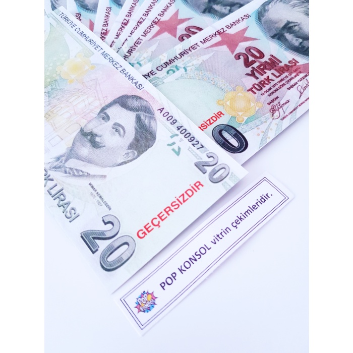 50 Adet 20 TL Geçersiz Para Parti Şaka Düğün Oyun Parası Fim Dizi Çekimleri İçin