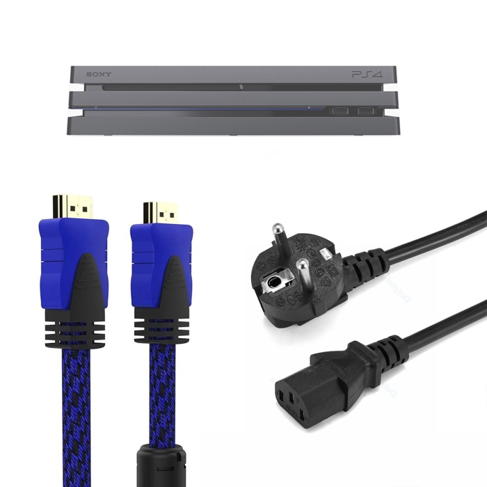 PS4 Pro Güç Kablosu Hdmi Örgülü Kablo Set Playstation 4 Aksesuar