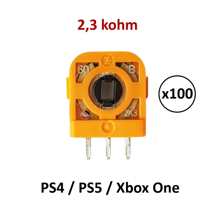 100 Adet 2.3k PS4 PS5 Xbox One Analog Mikro Direnç Potans Turuncu