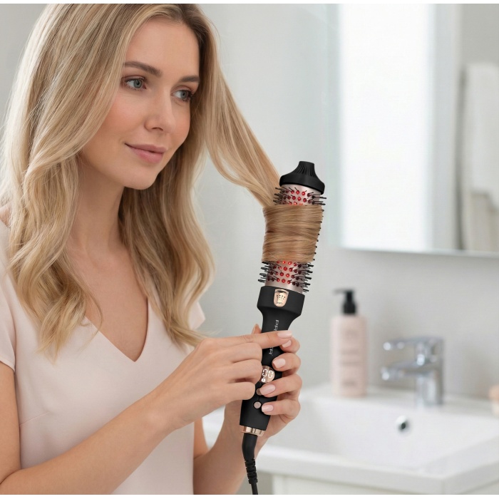 PHC 2411 NOVA - Kızılötesi İyonik Termal Saç Şekillendirici Fırça - Siyah