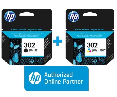 HP 302 Siyah ve Renkli Orijinal Kartuş Seti F6U65AE, F6U66AE