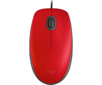 Logitech M110 Kablolu Sessiz Mouse - Kırmızı (910-005489)