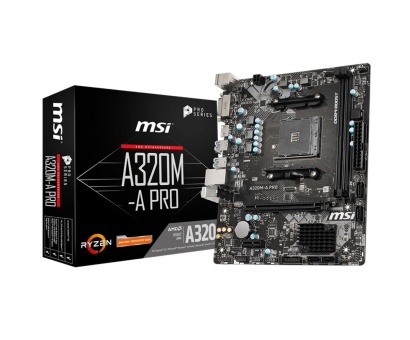 MSI A320M-A PRO 3200MHz(OC) DDR4 Soket AM4 HDMI DVI mATX Anakart