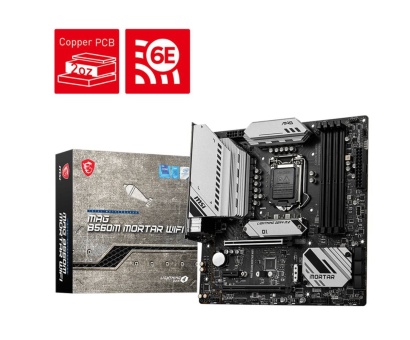 MSI MAG B560M MORTAR WIFI 5066MHz(OC) DDR4 Soket 1200 M.2 HDMI DP mATX Anakart