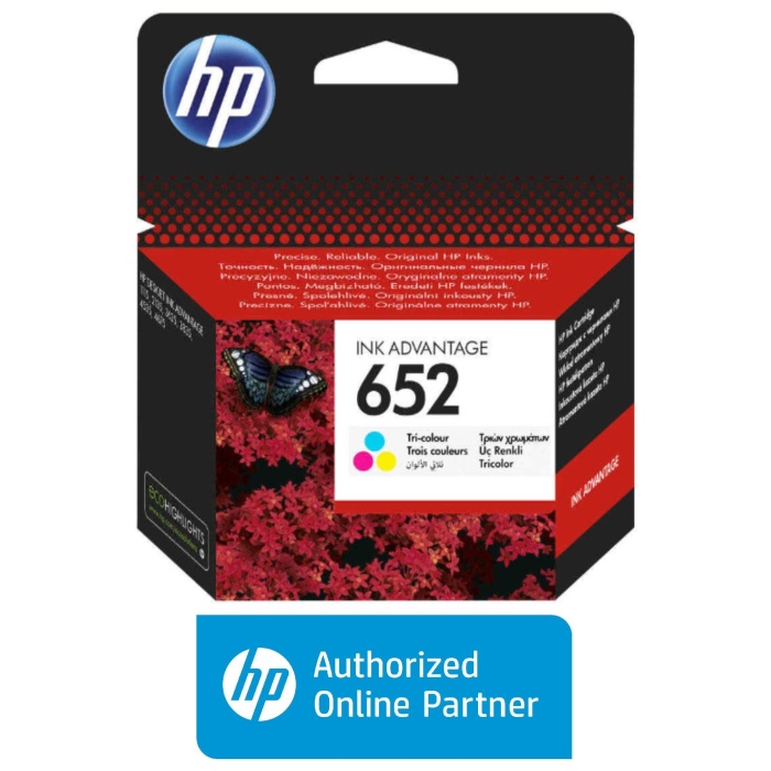 Hp 652-F6V24AE Renkli Orjinal Mürekkep Kartuşu