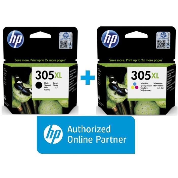 HP 305XL Siyah 3YM62AE HP 305XL Renkli 3YM63AE Orijinal Kartuş Seti