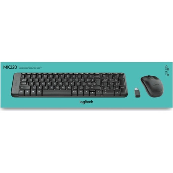 Logitech MK220 Kablosuz Türkçe Klavye Mouse Seti - Siyah