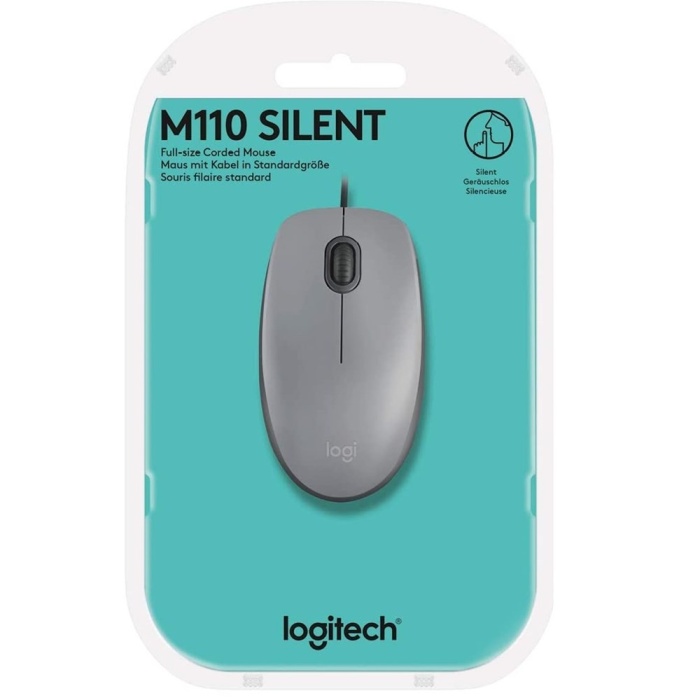Logitech M110 Kablolu Sessiz Mouse - Gri (910-005490)