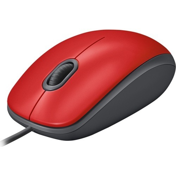 Logitech M110 Kablolu Sessiz Mouse - Kırmızı (910-005489)