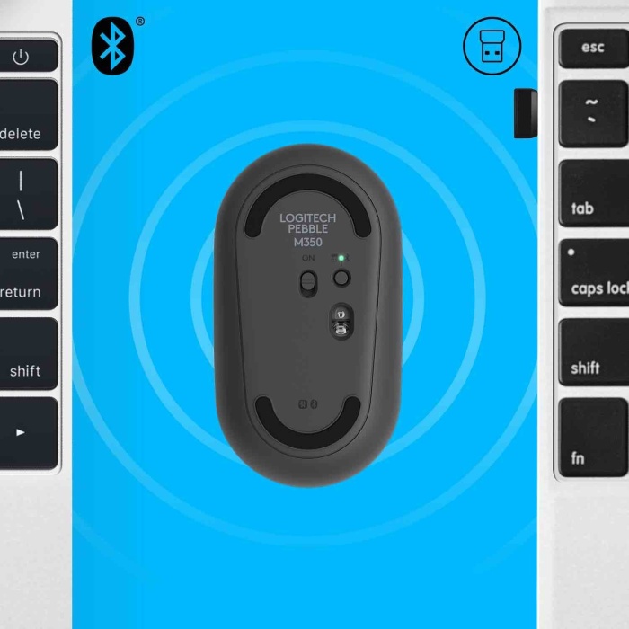 Logitech M350 Pebble Sessiz Kablosuz Kompakt Mouse - Siyah