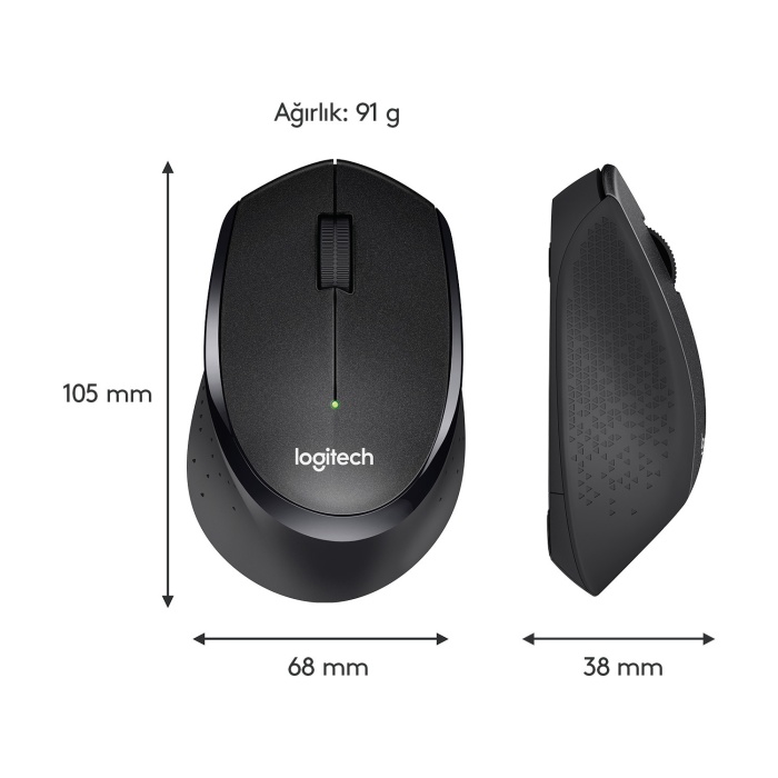 Logitech M330 Sessiz Kablosuz Optik Mouse - Siyah