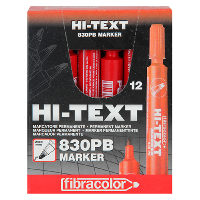 Hi-Text 830PB Koli Kalemi Yuvarlak Uçlu Permanent - Kırmızı