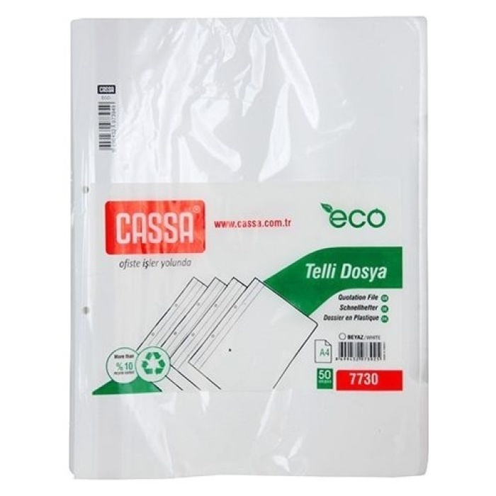 Cassa 7730 Telli Dosya Plastik - Beyaz