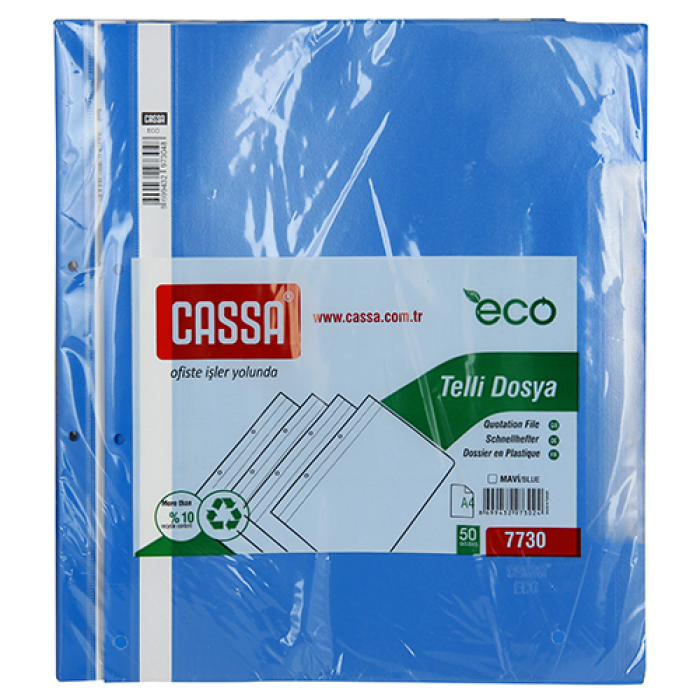 Cassa 7730 Telli Dosya Plastik - Mavi