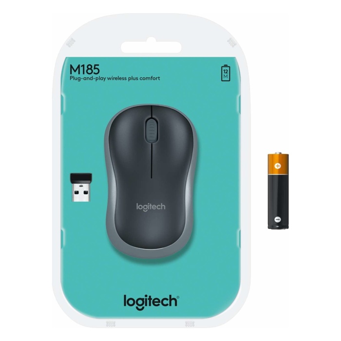 Logitech M185 USB Alıcılı Kompakt Kablosuz Mouse - Gri