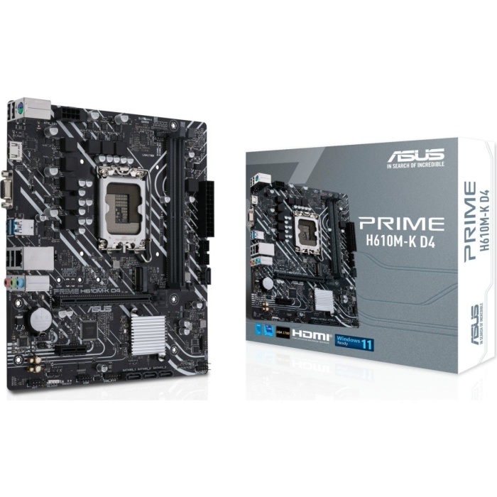 ASUS PRIME H610M-K 3200MHz DDR4 Soket 1700 M.2 HDMI D-Sub mATX Anakart
