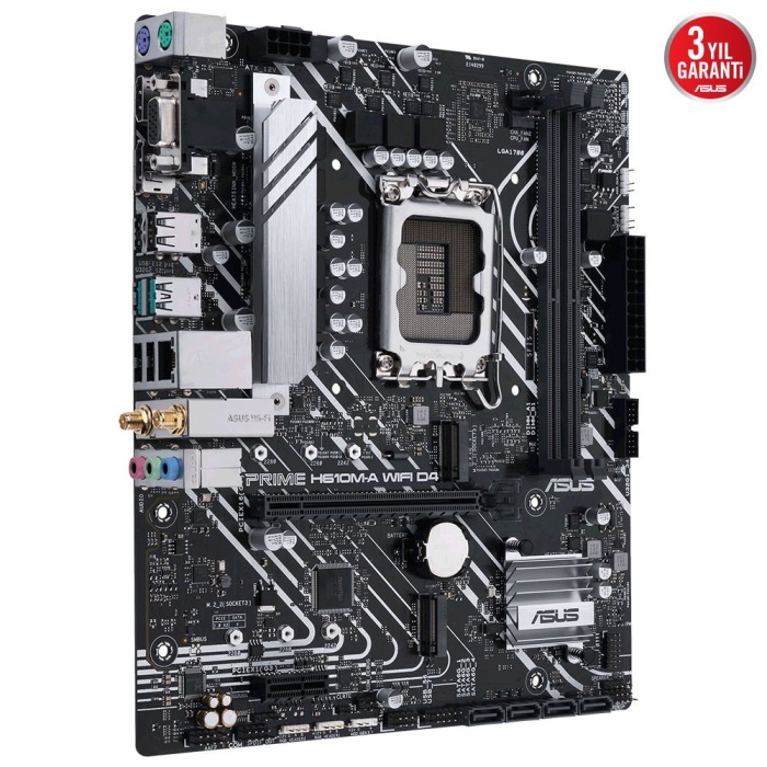 ASUS PRIME H610M-A 3200MHz DDR4 Soket 1700 M.2 HDMI DP D-Sub mATX Anakart