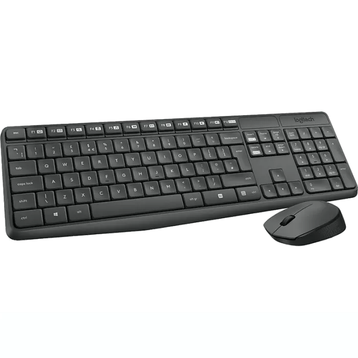 Logitech MK235 USB Kablosuz Türkçe Klavye Mouse Seti - Antrasit Gri