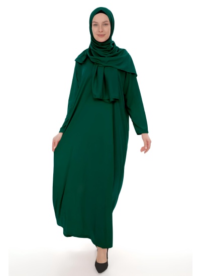 Şallı Tek Parça Namaz Elbisesi - Yeşil