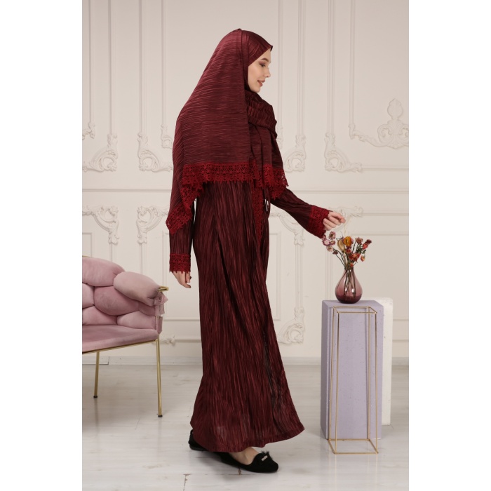 Şallı Mevlüt ve Namaz Elbisesi - Bordo