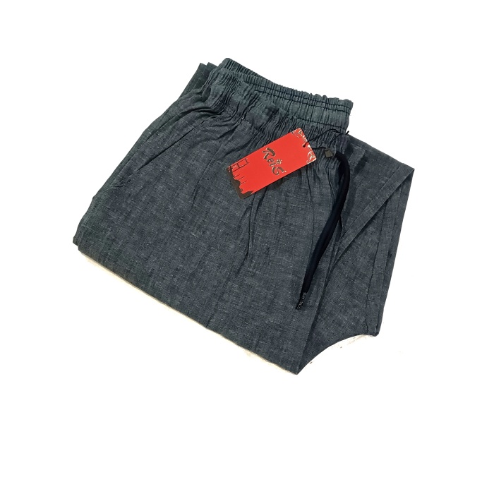 Lastikli Fit Pantolon - Lacivert Keten