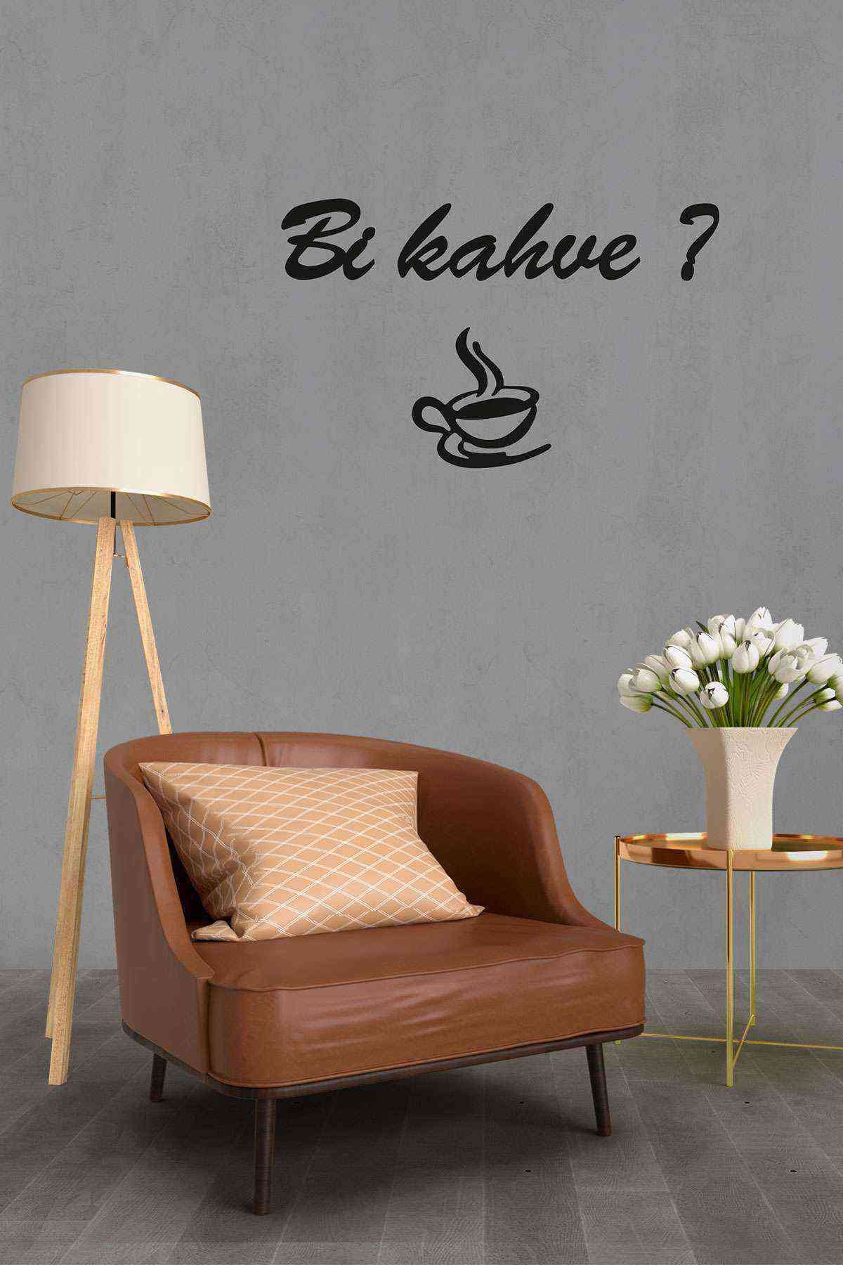 Bi Kahve Dekoratif Duvar Tablosu Siyah Ahşap Lazer Mdf